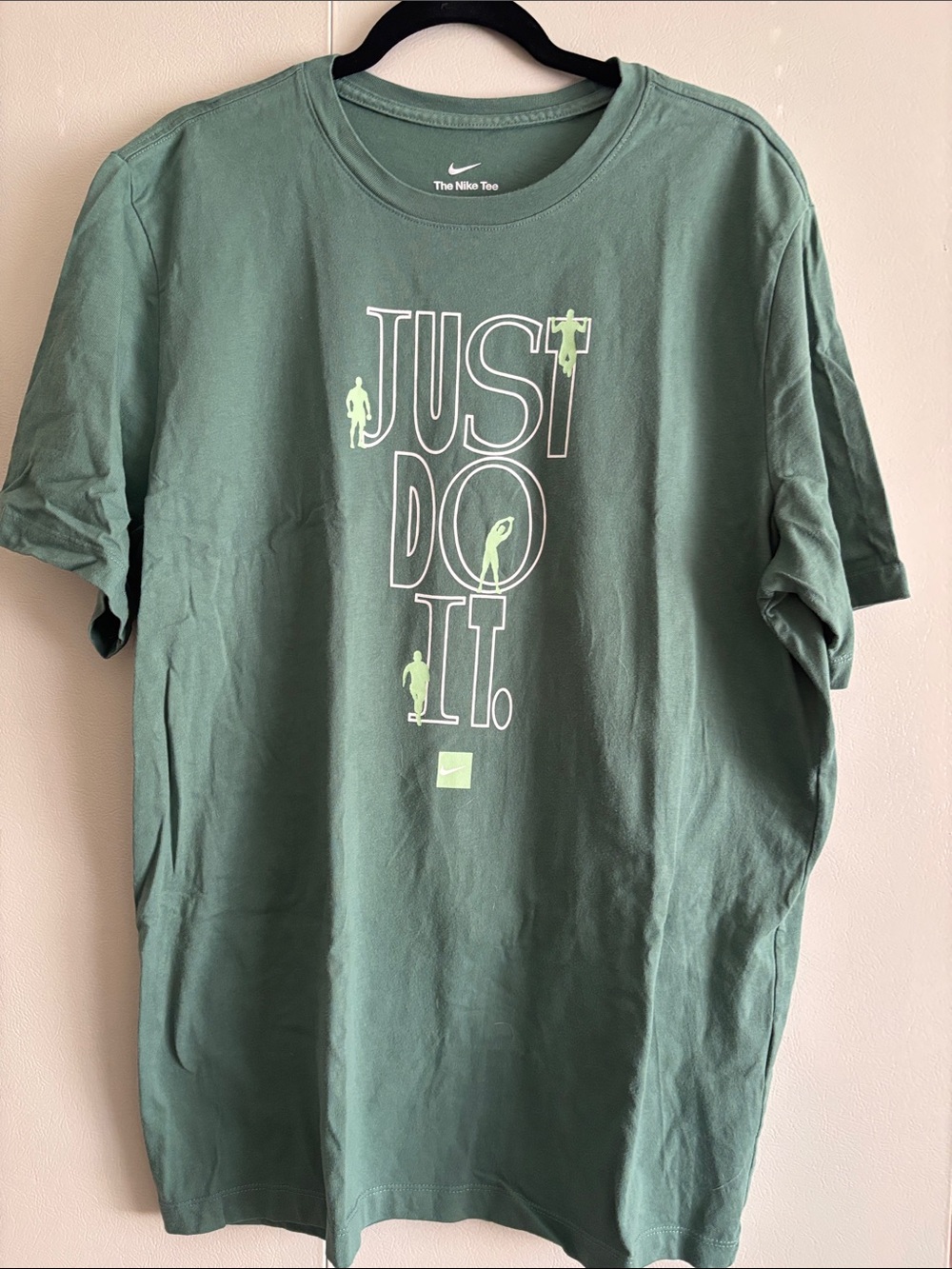 Nike Green Tee with Neon Lime 'Just Do It.' Graphic